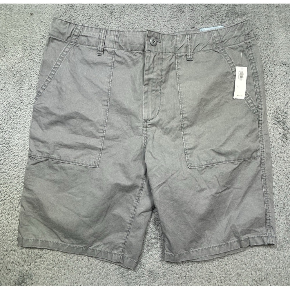 Old Navy Shorts Men's 34x10 Earl Gray Flat Front Preppy Golf 100% Cotton NEW
